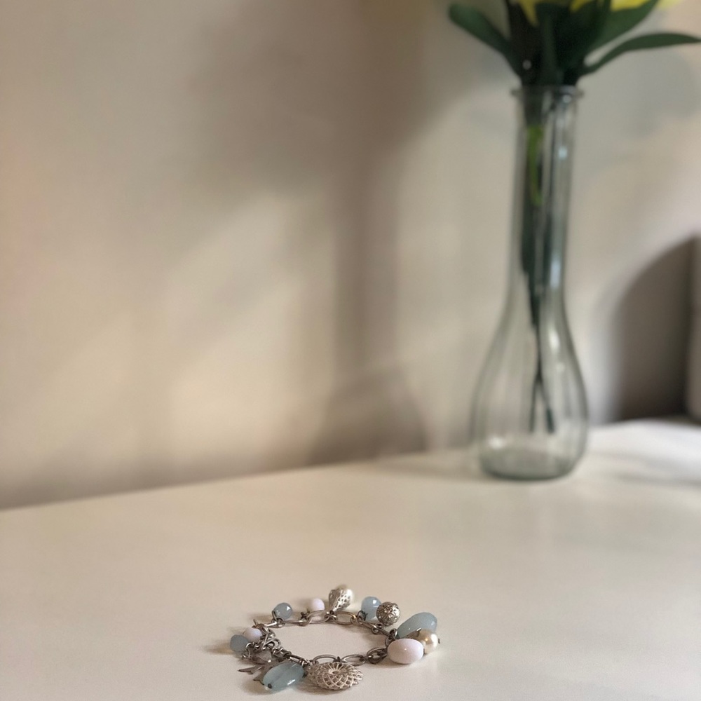 Silver & Blue charm bracelet